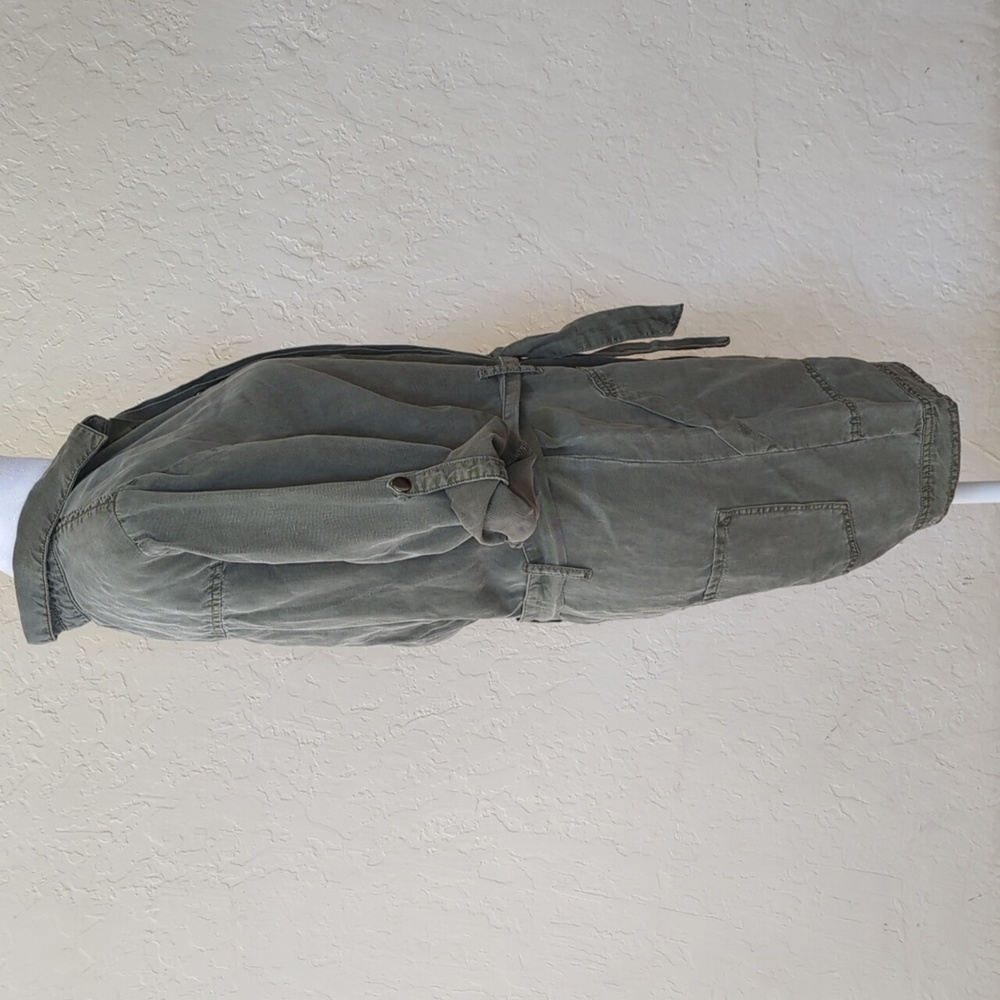 Dear John Army Devon Green Denim Belted Long Sleeve Utility Romper Size XS - Picture 7 of 11